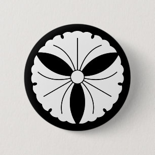 Bóton Redondo 5.08cm Três folhas de ginkgo