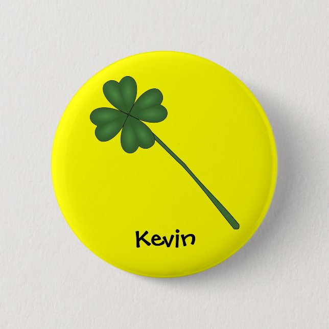 Bóton Redondo 5.08cm Trevo de quatro folhas (Frente)