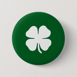 Bóton Redondo 5.08cm Trevo de Quatro Folhas Lucky Green Irlandês