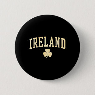 Bóton Redondo 5.08cm Trevo Irlanda Shamrock Irlandês Sortudo Verde Vint