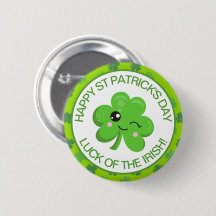 Trevo Irlandês Sortudo Sorridente Verde Fofo