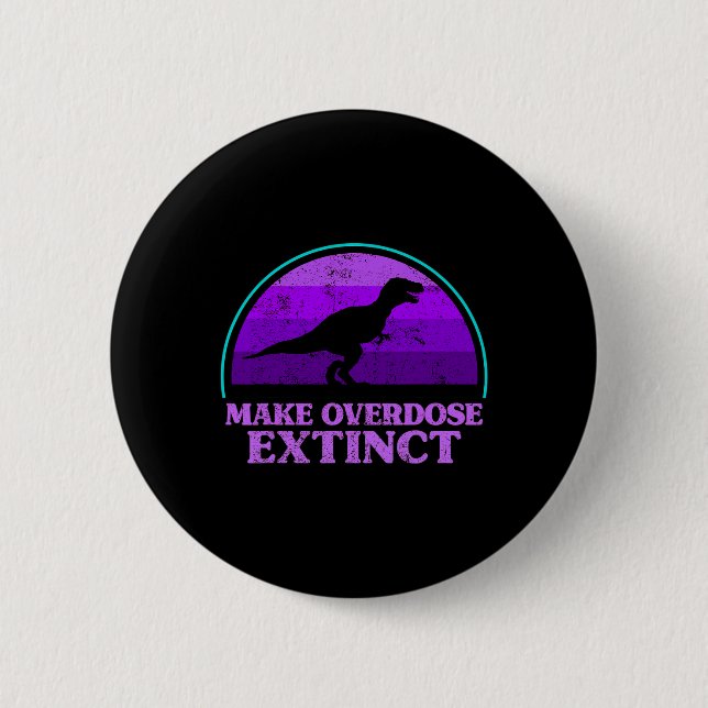 Bóton Redondo 5.08cm Trex Dinossauro Roxo Fazer Sobredosagem Extinguir  (Frente)