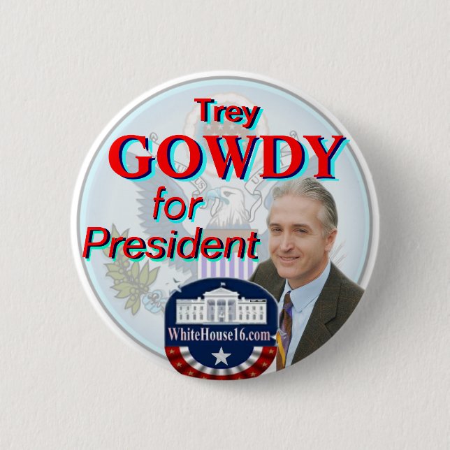 Bóton Redondo 5.08cm Trey Gowdy para o botão do presidente grande selo (Frente)