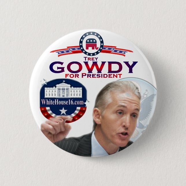 Bóton Redondo 5.08cm Trey Gowdy para o presidente Botão (Frente)