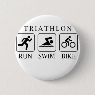 Bóton Redondo 5.08cm Triathlon run, natação e bicicleta
