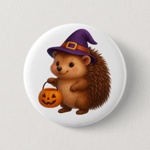 Bóton Redondo 5.08cm Trick-or-Treat Hedgehog
