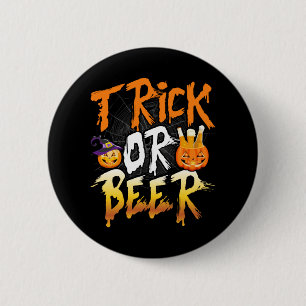 Bóton Redondo 5.08cm Trick Ou Beer T Shirt
