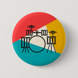 Bóton Redondo 5.08cm Tricolores do kit de tambor - Coral de turquesa Do