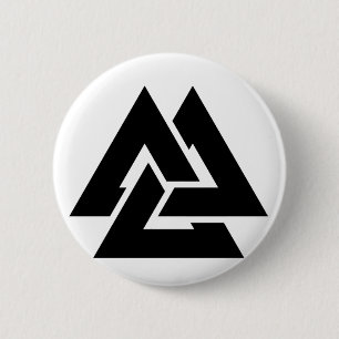 Bóton Redondo 5.08cm Triquetra do símbolo de Valknut