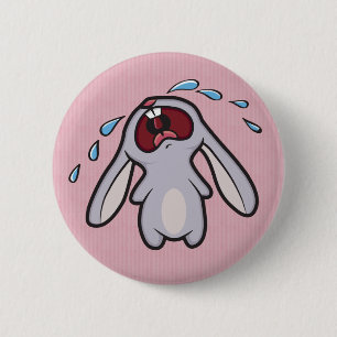 Bóton Redondo 5.08cm Triste Rabbit de Choro  Coelhinho