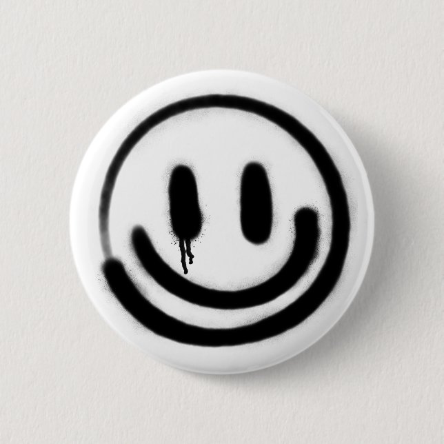 Bóton Redondo 5.08cm triste sorriso emoji (Frente)