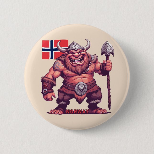 Bóton Redondo 5.08cm Troll norueguês (Frente)