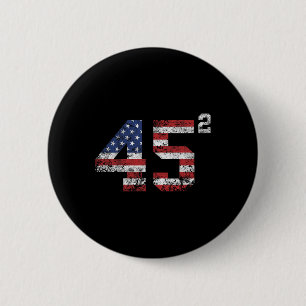 Bóton Redondo 5.08cm Trump 2024 45 Quadrado Segundo Mandato Da Usa Vint