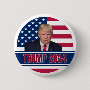 Bóton Redondo 5.08cm Trump 2024 American Flag