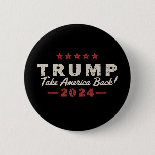 Bóton Redondo 5.08cm Trump 2024 De volta à América Presidente 47 EUA