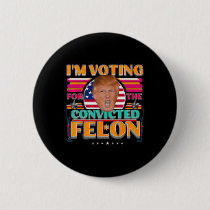 Bóton Redondo 5.08cm Trump 2024 Eleições Norte-Americanas Votando Conde