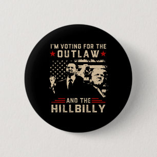 Bóton Redondo 5.08cm Trump 2024 Flag Outlaw Hillbilly J.d.vance 2024 Do