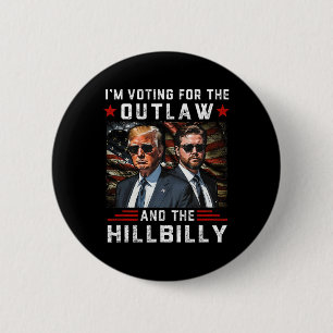 Bóton Redondo 5.08cm Trump 2024 Flag Outlaw Hillbilly J.d.vance 2024 Do