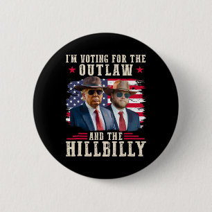 Bóton Redondo 5.08cm Trump 2024 Flag Outlaw Hillbilly J.d.vance 2024 Do