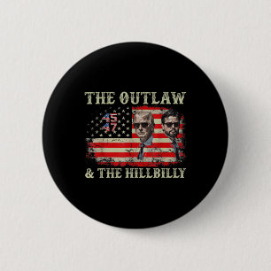 Bóton Redondo 5.08cm Trump 2024 Flag Outlaw Hillbilly J.d.vance 2024 Do