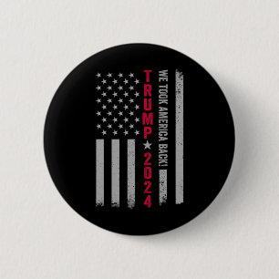 Bóton Redondo 5.08cm Trump 2024 Flag Victory J.d.vance Presidente 47 Tr