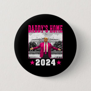 Bóton Redondo 5.08cm Trump 2024 Leve a América Ck Home Trump Pink