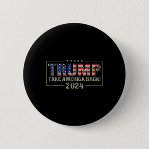 Bóton Redondo 5.08cm Trump 2024 Men da América de volta