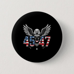 Bóton Redondo 5.08cm Trump 2024, Presidente 45 E 47, Bandeira Americana