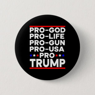 Bóton Redondo 5.08cm Trump 2024 Pró Arma Pró Vida Pró Deus Pró EUA Repu