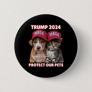 Bóton Redondo 5.08cm Trump 2024 Proteja Nossos Animais Engraçados Comen