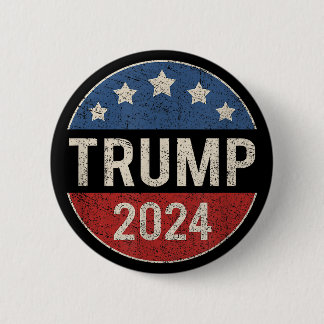 Bóton Redondo 5.08cm Trump 2024 Retro Campaign Re Eleve presidente Trum