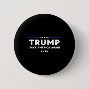 Bóton Redondo 5.08cm Trump 2024 Salve a América novamente Trump