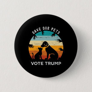 Bóton Redondo 5.08cm Trump 2025 Presidente Salve Nossos Animais Cachorr
