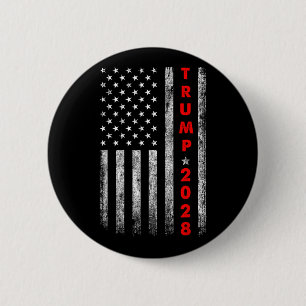 Bóton Redondo 5.08cm Trump 2028 Vote Donald Trump América Flag Vinta
