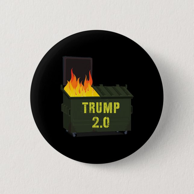 Bóton Redondo 5.08cm Trump 2.0 Lixeira 2025  (Frente)