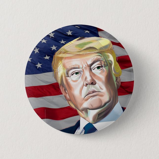 Bóton Redondo 5.08cm Trump 45º Presidente dos EUA - Presente (Frente)