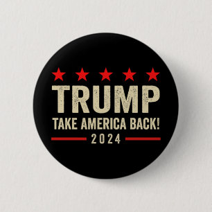 Bóton Redondo 5.08cm Trump 45 47 (no verso) Devolva a América EUA Trump