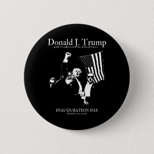 Bóton Redondo 5.08cm Trump 47º Dia da Inauguração Presidencial Us Mega 