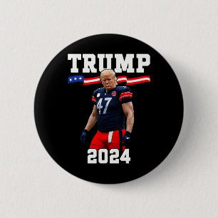 Bóton Redondo 5.08cm Trump 47 Football Jersey 2024 Us Flag Trump Vance