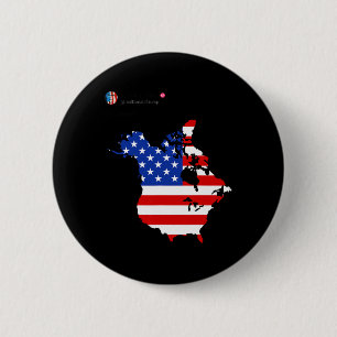 Bóton Redondo 5.08cm Trump 51 State Of American Canada Flag United