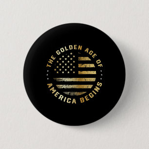 Bóton Redondo 5.08cm Trump A Era De Ouro Da América Começa 2025