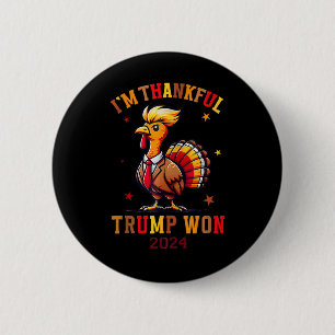 Bóton Redondo 5.08cm Trump Ação de Graças... sou o Trump Won.