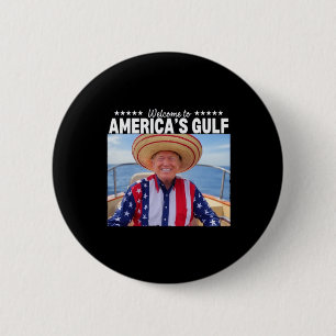 Bóton Redondo 5.08cm Trump America's Golfo México Presidente Trump Somb