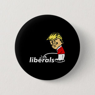 Bóton Redondo 5.08cm Trump Anti Liberal Donald Trump Piscando Liberal