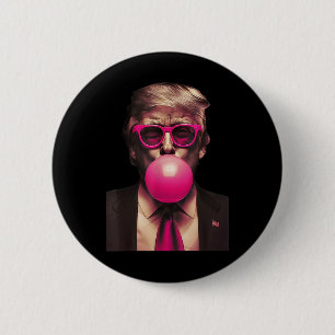 Bóton Redondo 5.08cm Trump Bubble Gum Funny 1