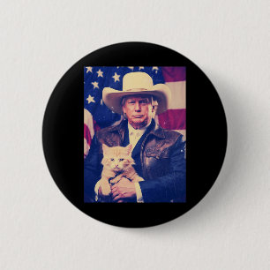Bóton Redondo 5.08cm Trump Cat Shirt Engraçado Cowboy Donald Trump 2024
