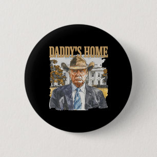 Bóton Redondo 5.08cm Trump Cowboy Western Pai leva a América de volta
