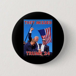 Bóton Redondo 5.08cm Trump Desaparecido 2024 - Maga Política Patriótica