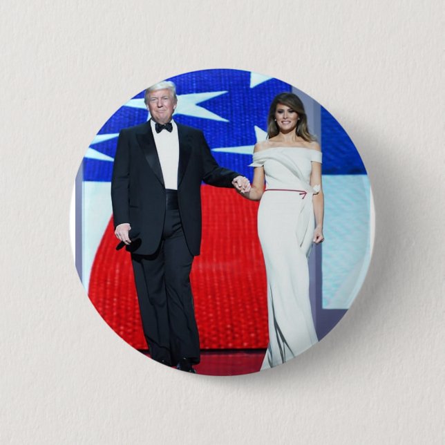Bóton Redondo 5.08cm Trump-e-Melania-2 (Frente)