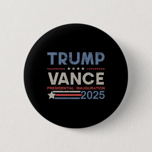 Bóton Redondo 5.08cm Trump e Vance Presidente Dia de Inauguração 2025 E